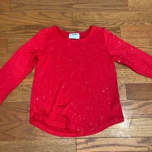 Old Navy red silver glittered shirt M